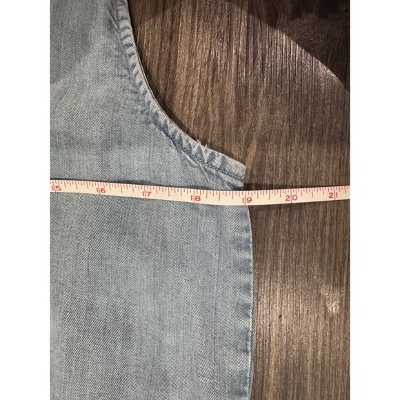 Denim maxi dress sleeveless button slip size medium Boho‎ cottage Toofan Tencel - Picture 4 of 8